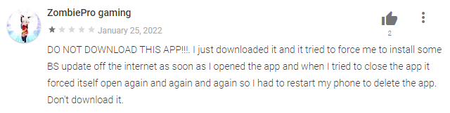Revisión de 2FA Authenticator de un usuario de Google Play.