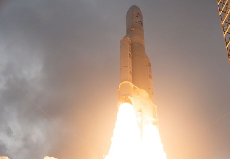 The James Webb Space Telescope lifts off from French Guiana on an Ariane 5 rocket on December 25.