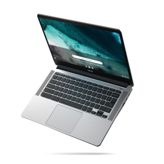 The Chromebook 314 has upward-facing stereo speakers with DTS Audio and tweak-able bass and treble. 