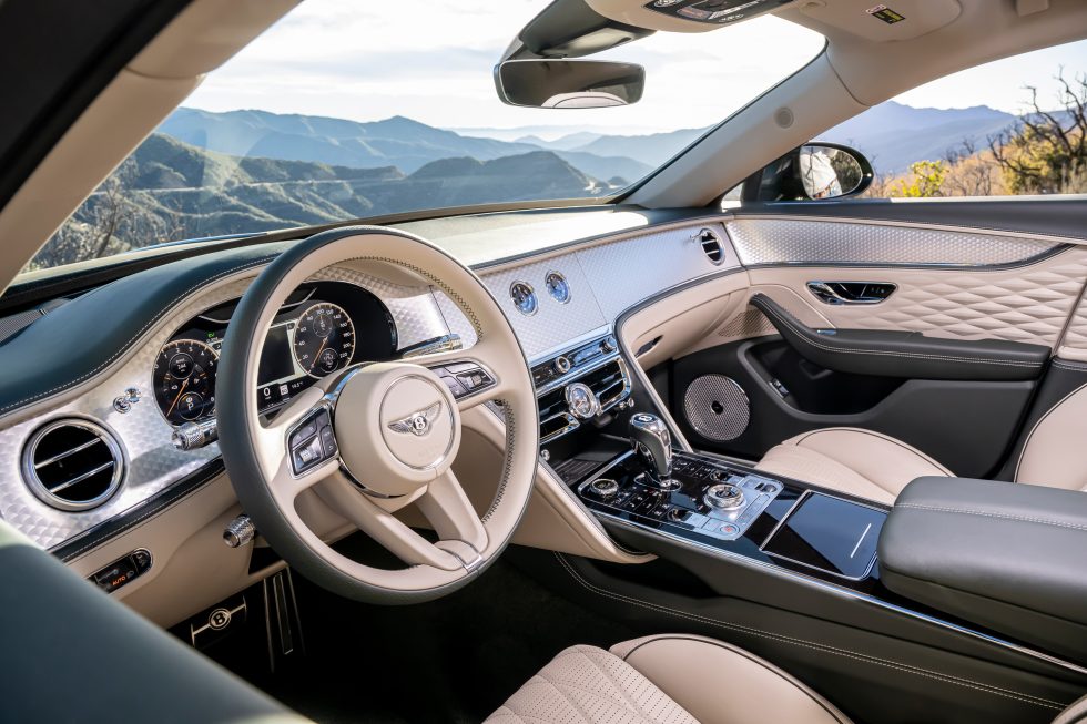 Very few Bentleys leave the factory in Crewe looking the same—such is the range of personalization. I'm a big fan of the engine-turned aluminum in our test car but would choose some kind of wood veneer in place of the piano black bits.