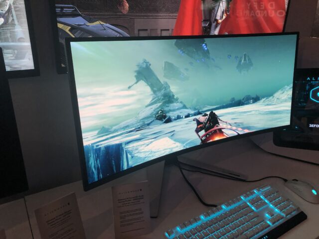 Alienware's QD-OLED monitor has an 1800R curve and G-Sync Ultimate. 