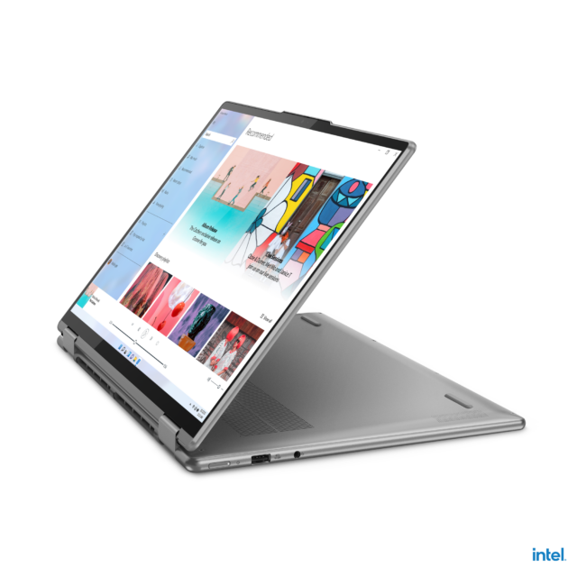 The 14-inch Yoga 7i comes in Storm Grey or Stone Blue. The 16-inch version comes in Storm Grey or Arctic Grey (pictured). 