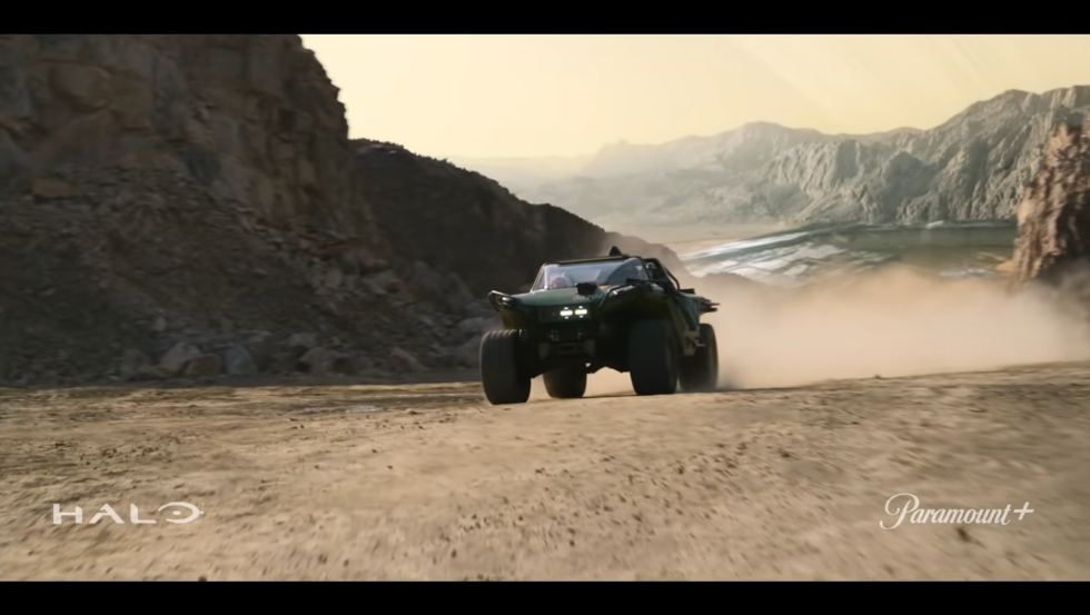 Timeline shmimeline: It's still <em>Halo</em> enough to have a Warthog driving through a massive landscape.