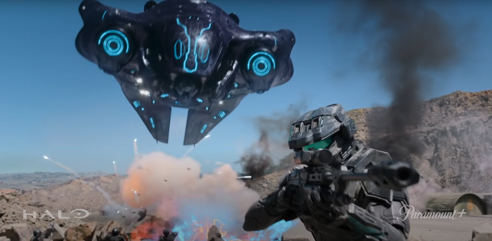 This clearly looks like an authentic <em>Halo</em> battle sequence, right down to the details on the sniper rifle. But many plot elements will be shuffled for the sake of translating the game to a TV series.