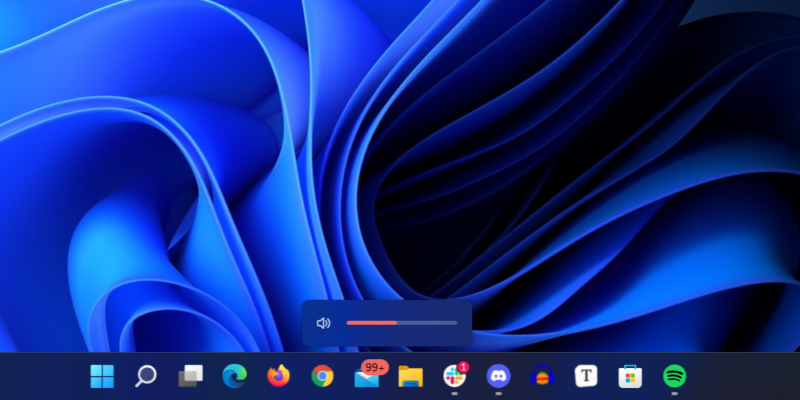 Indikator volume sederhana, dirancang ulang untuk Windows 11.