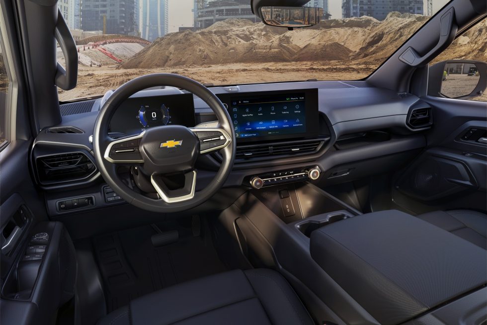 The Silverado EV WT has a relatively spartan interior.