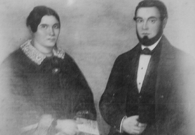 Recovered and restored portraits of Maria Carolina Bastos Sampaio and Jose Antonio Sampaio, the suspect's mother-in-law and father-in-law.