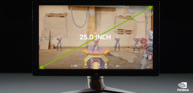 ...but can switch to a 25-inch 1080p mode for situations where frame rate and latency need to be prioritized.