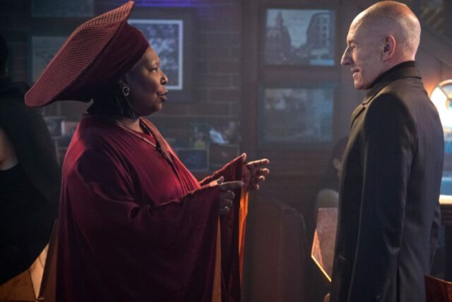 Seeing Guinan and Picard together again gives us some warm fuzzies.