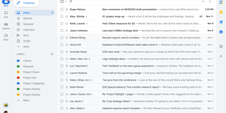 Gmail's next big redesign starts rolling out next week | Ars Technica