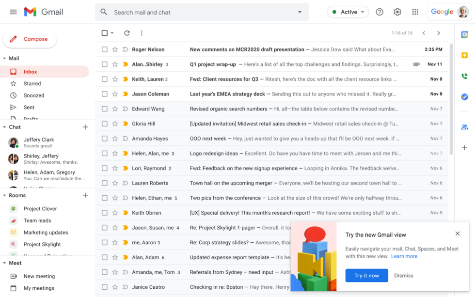 The current version of Gmail, for reference. 