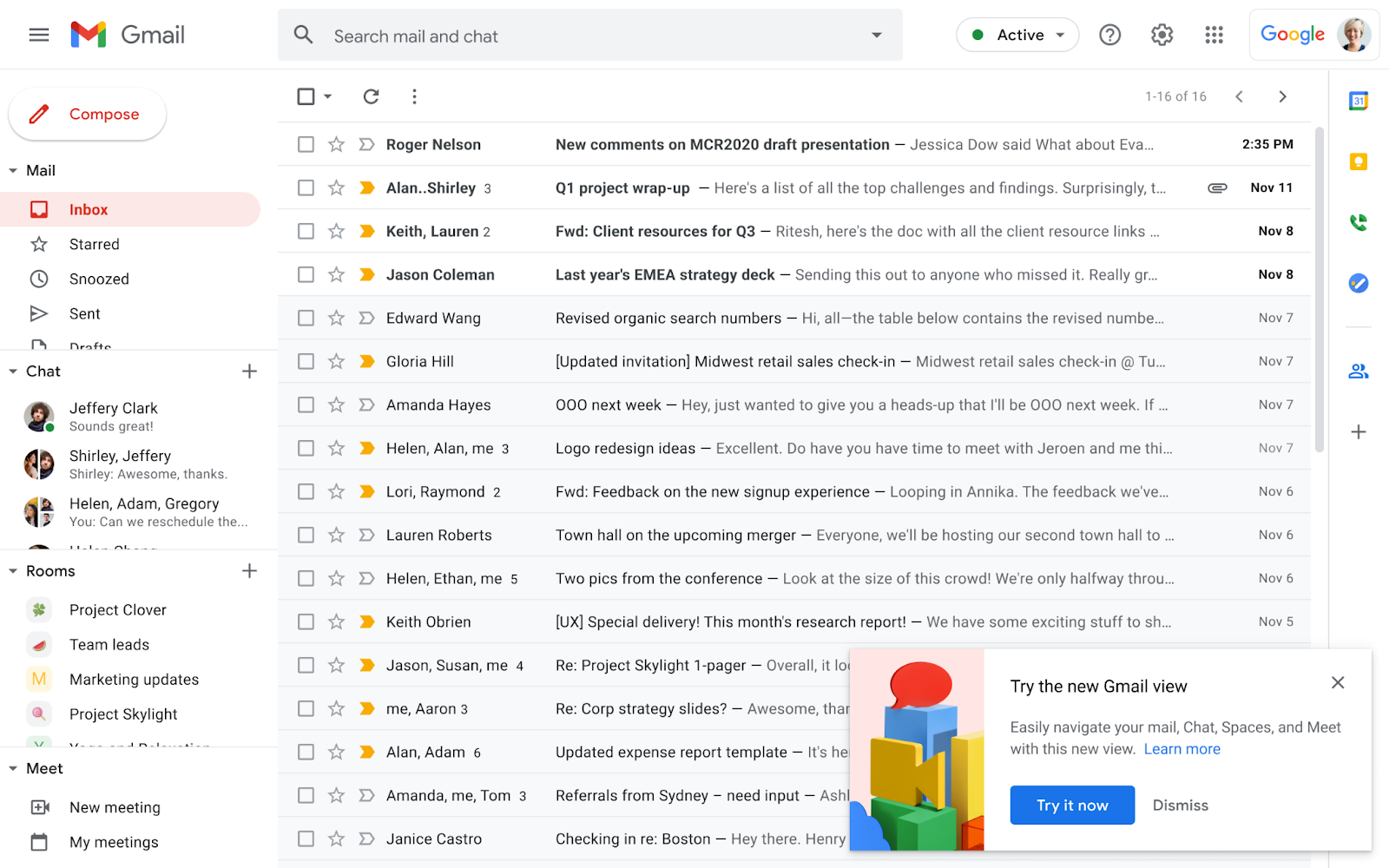 Gmail redesign is rolling out for all users