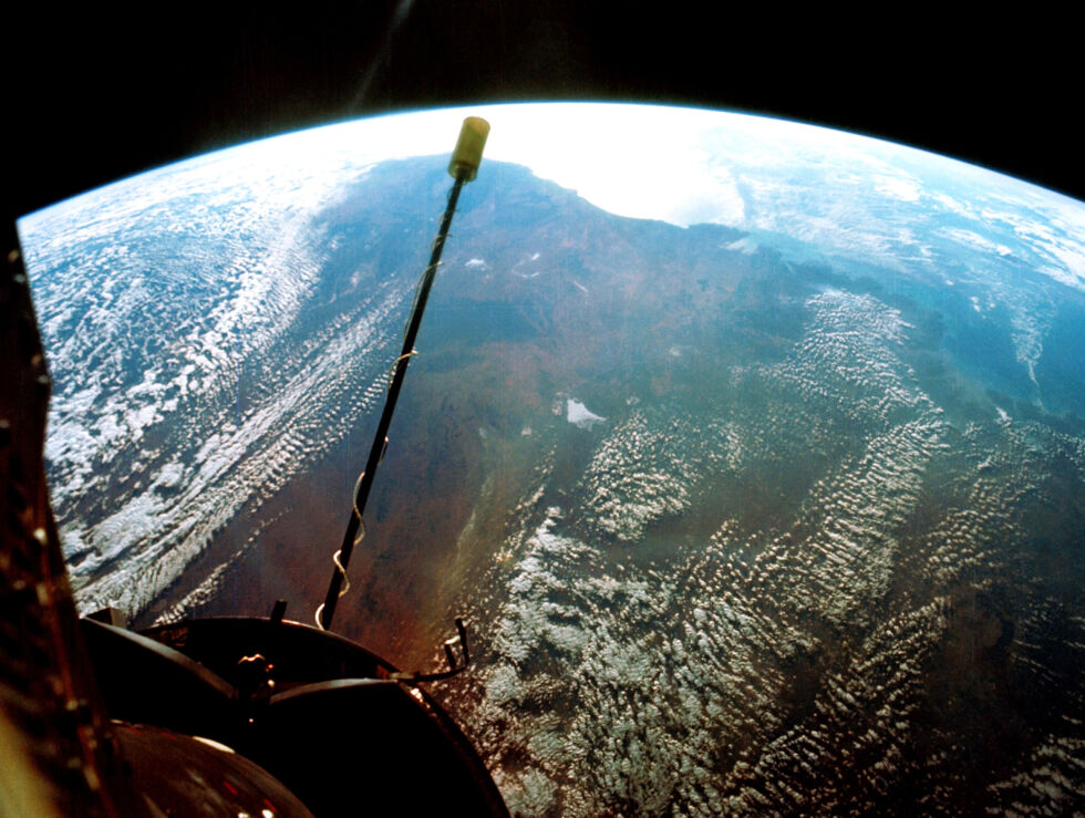 View from the Gemini 11 spacecraft, 1,379 km (856.9 miles) above the Earth, on Sept. 14, 1966.