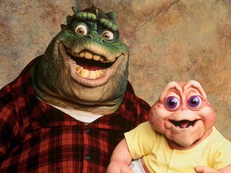 Technology Fictional characters (and dinosaurs) Earl Sinclair and Baby Sinclair from the TV series, Dinosaurs.