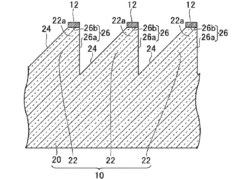 The small light-absorbing portions (labeled 12 in this diagram) are key to Sony's solution to the "god ray" problem.