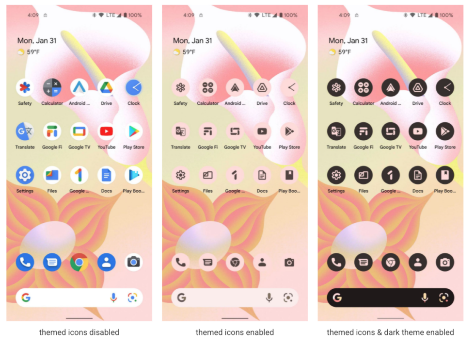 Theme icons are coming from beta in Android 13. 