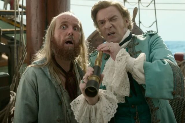 Gentleman pirate Stede Bonnet (Rhys Darby) gets an unwelcome surprise.