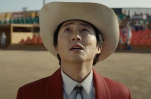 Steven Yeun co-stars as a ranch hand.