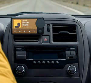 Spotify Car Thing in a car.