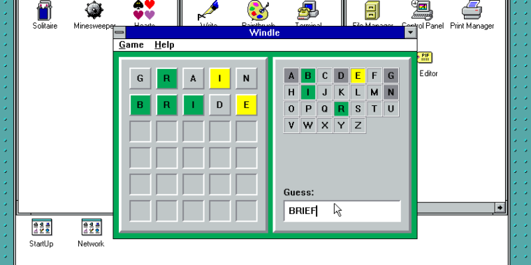 If you’re still on Windows 3.1, Windle is the best way to get in on the Wordle c..