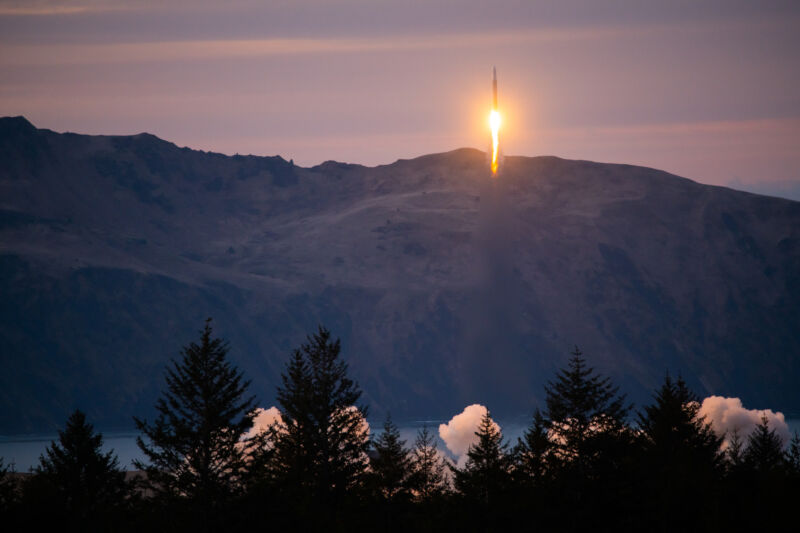 Astra's LV0009 takes off from Kodiak Island, Alaska, on March 15.