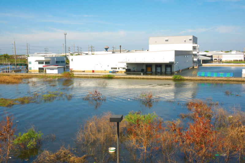 Image of a flooded warehouse.