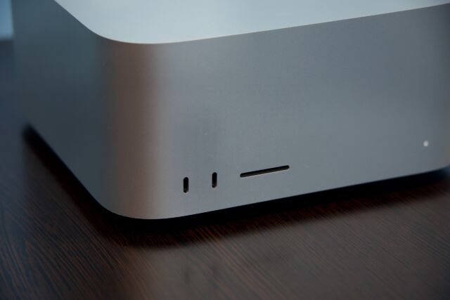 The Mac Studio is one of the few Macs to include ports on the front.