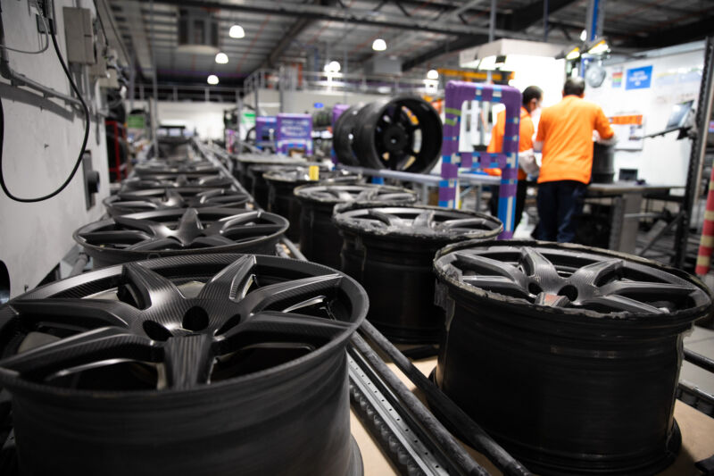 Wheels at Carbon Revolution's factory