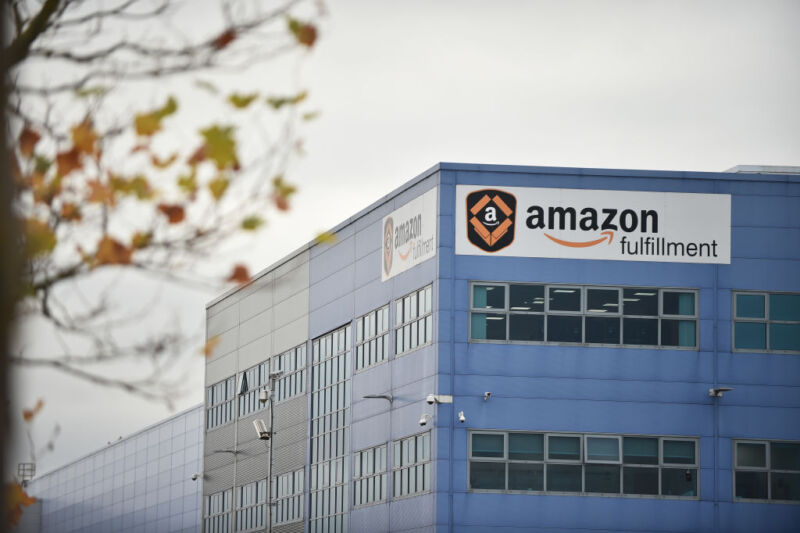 The Amazon Fulfilment Centre on November 24, 2021 in Rugeley, England.