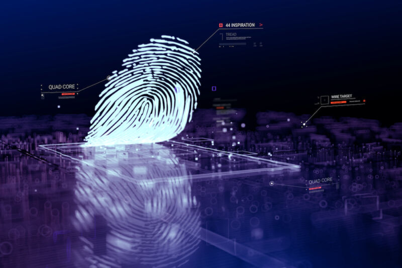 Stylized illustration of a fingerprint.