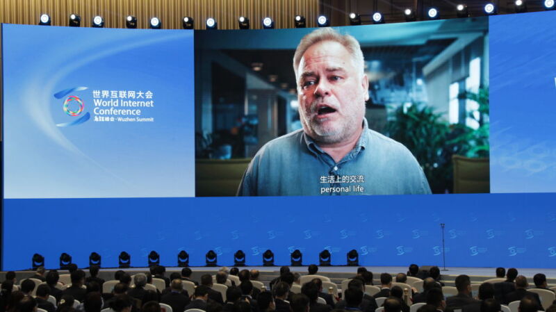 Eugene Kaspersky, CEO y fundador de Kaspersky, con sede en Moscú, en la Conferencia Mundial de Internet (WIC) 2020 en Wuzhen, China.