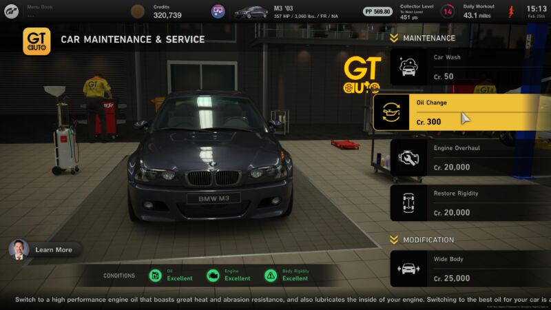 Capture d'écran du dernier jeu Gran Turismo.