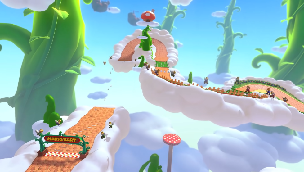 Sky Garden est beaucoup moins plat à <em>Mario Kart 8 Deluxe< / em>.