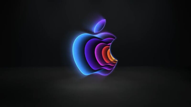 The promotional key art for Apple's "Peek performance" event.