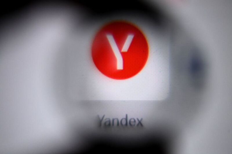 Photo taken on October 12, 2021 in Moscow shows Russia's internet search engine Yandex's logo on a laptop screen. (Photo by Kirill KUDRYAVTSEV / AFP) (Photo by KIRILL KUDRYAVTSEV/AFP via Getty Images)