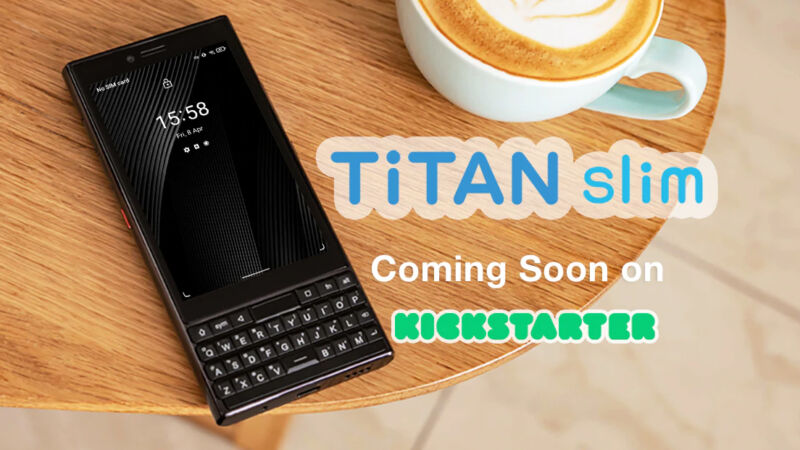 The Unihertz Titan Slim. It's got big bezels and a weird keyboard layout.