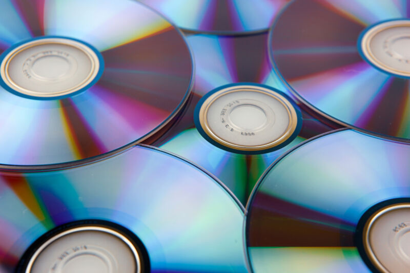 Image of a pile of DVDs
