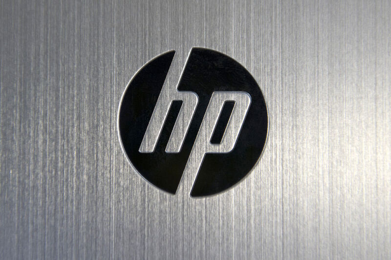 The Hewlett-Packard Co. logo is displayed on the back of the Envy x2 displayed for a photograph in San Francisco, California, U.S., on Wednesday, March 13, 2013.