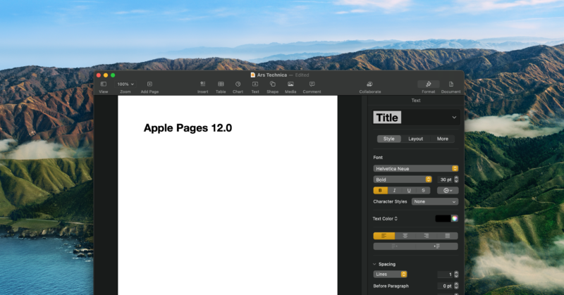 Pages on macOS.