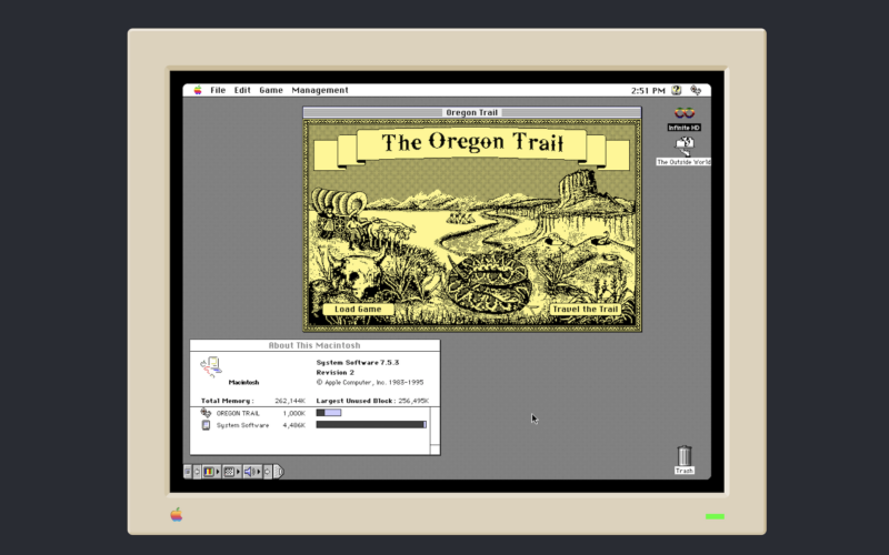 The Infinite Mac project emulating a classic System 7 Mac.