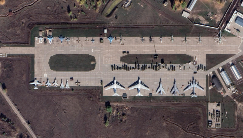 Technology A Russian airbase as seen from space. 