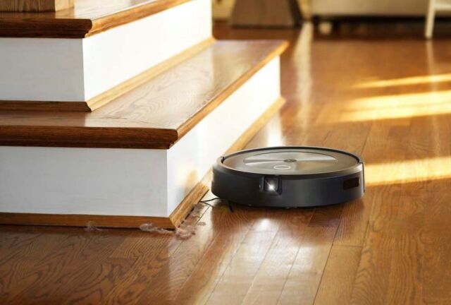 The iRobot Roomba j7+ robot vacuum. 
