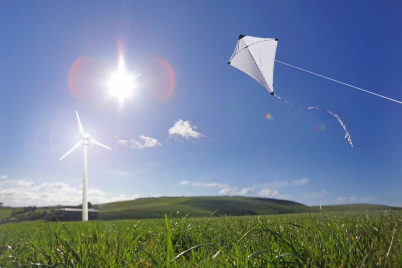 Kites could make it possible to build wind farms on land that isn’t windy enough for conventional wind turbine towers.