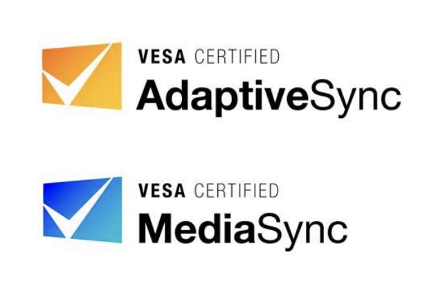 VESA's new Adaptive-Sync and MediaSync certification logos.