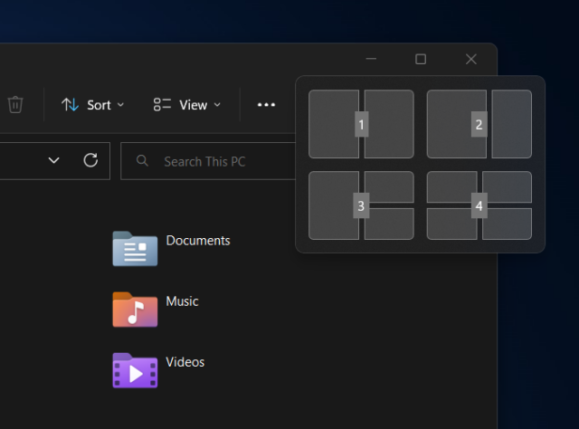 Instant layouts become more keyboard friendly.  Press Win + Z then a number to start capturing windows. 