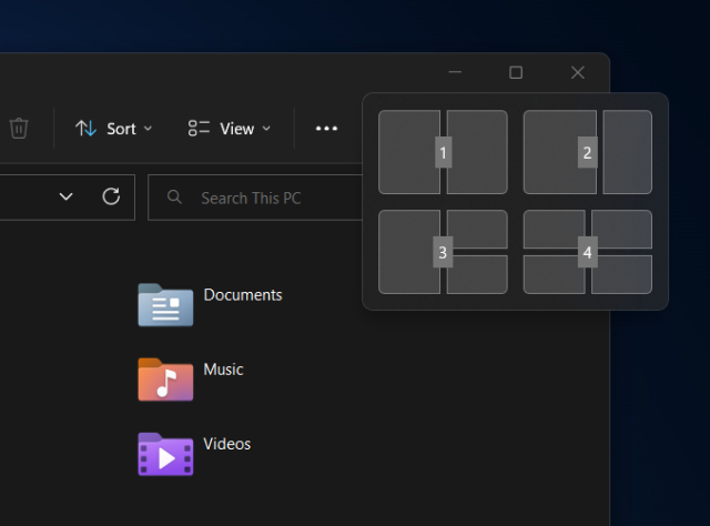 Snap layouts are becoming more keyboard friendly.  Press Win + Z and then a number to start snapping windows. 