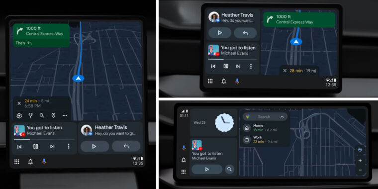 La nuova interfaccia Android Auto di Google funziona con qualsiasi dimensione dello schermo