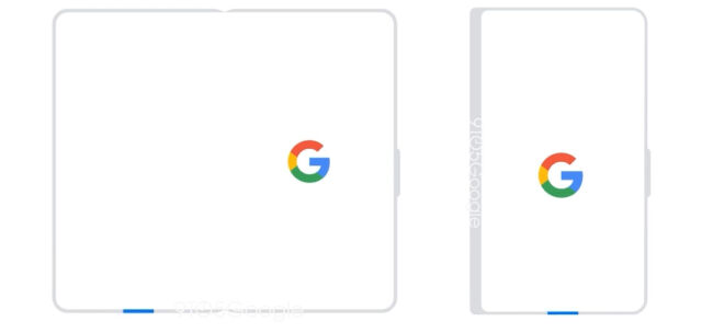 Google's outline of the Pixel foldable, which was included in Android 12L. 