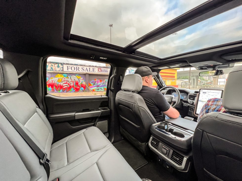 The F-150 crew cab's back seat is a spacious place.