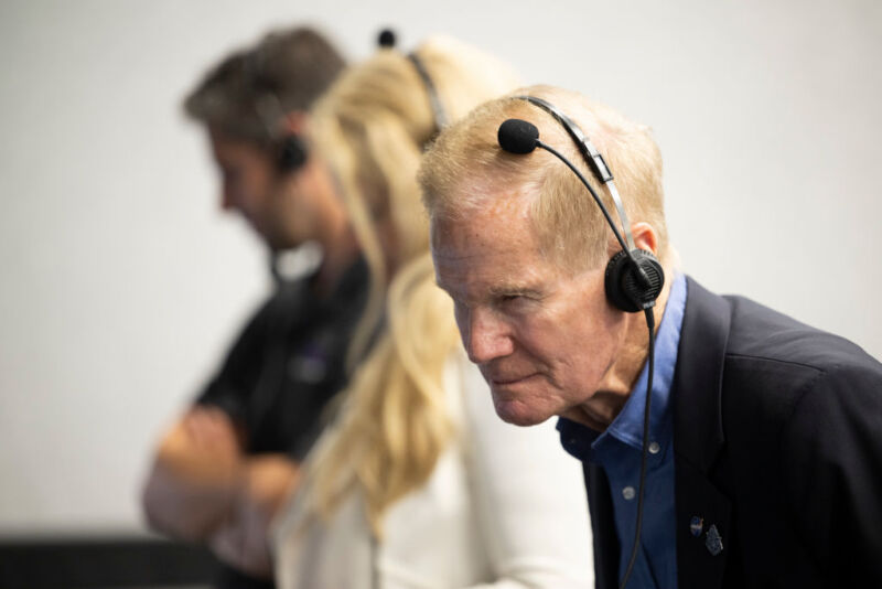 NASA Administrator Bill Nelson is seen in firing room four during the launch of a SpaceX Falcon 9 rocket carrying the company's Crew Dragon spacecraft on the Crew-4 mission in April.